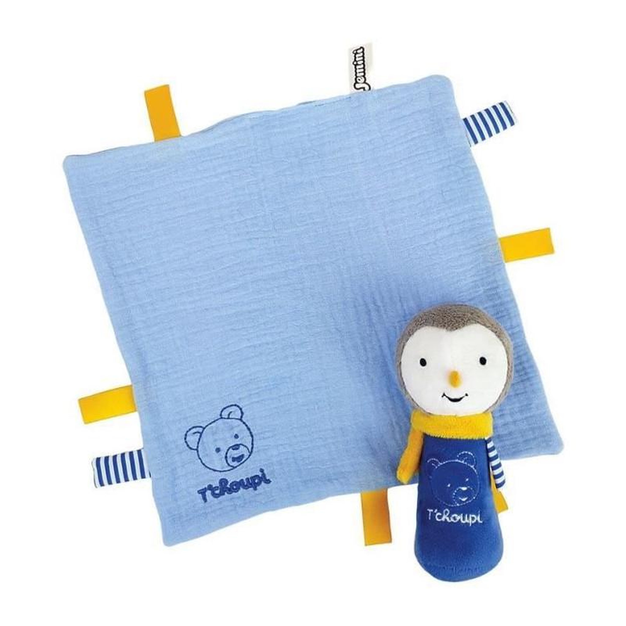 Voir la diapositive 2 : JEMINI T'choupi Baby Coffret Naissance avec Doudou et Peluche Hochet +/- 25 cm - JEMINI - Idéal pour un cadeau de naissance.
