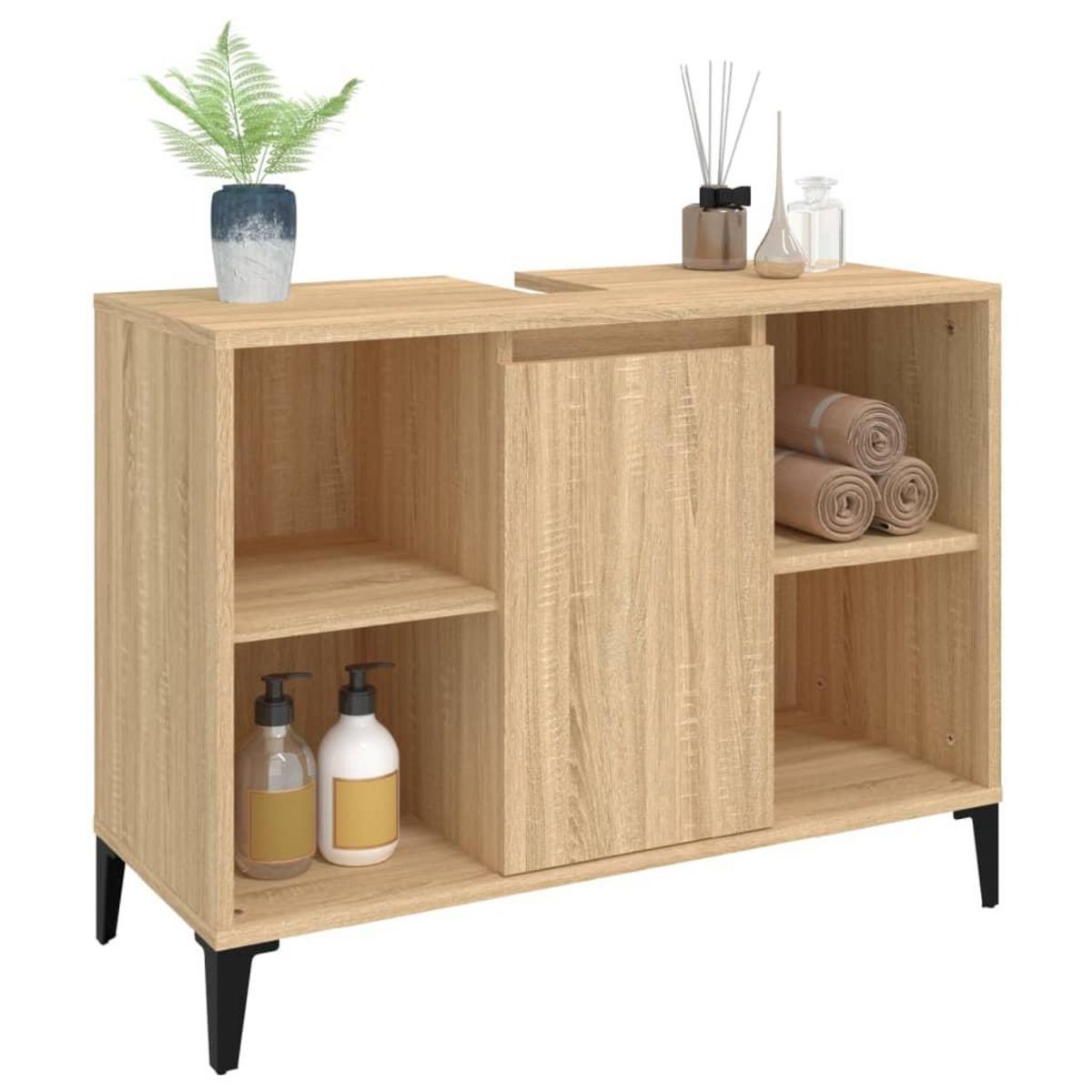 VIDAXL Meuble d'evier chene sonoma 80x33x60 cm bois d'ingenierie