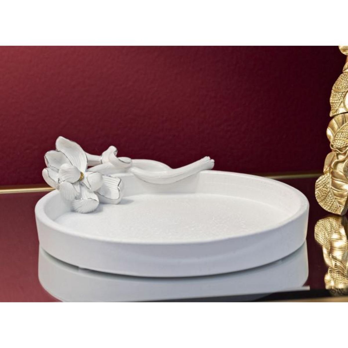 Paris Prix Vide-Poche Déco en Résine  Magnolia  24cm Blanc