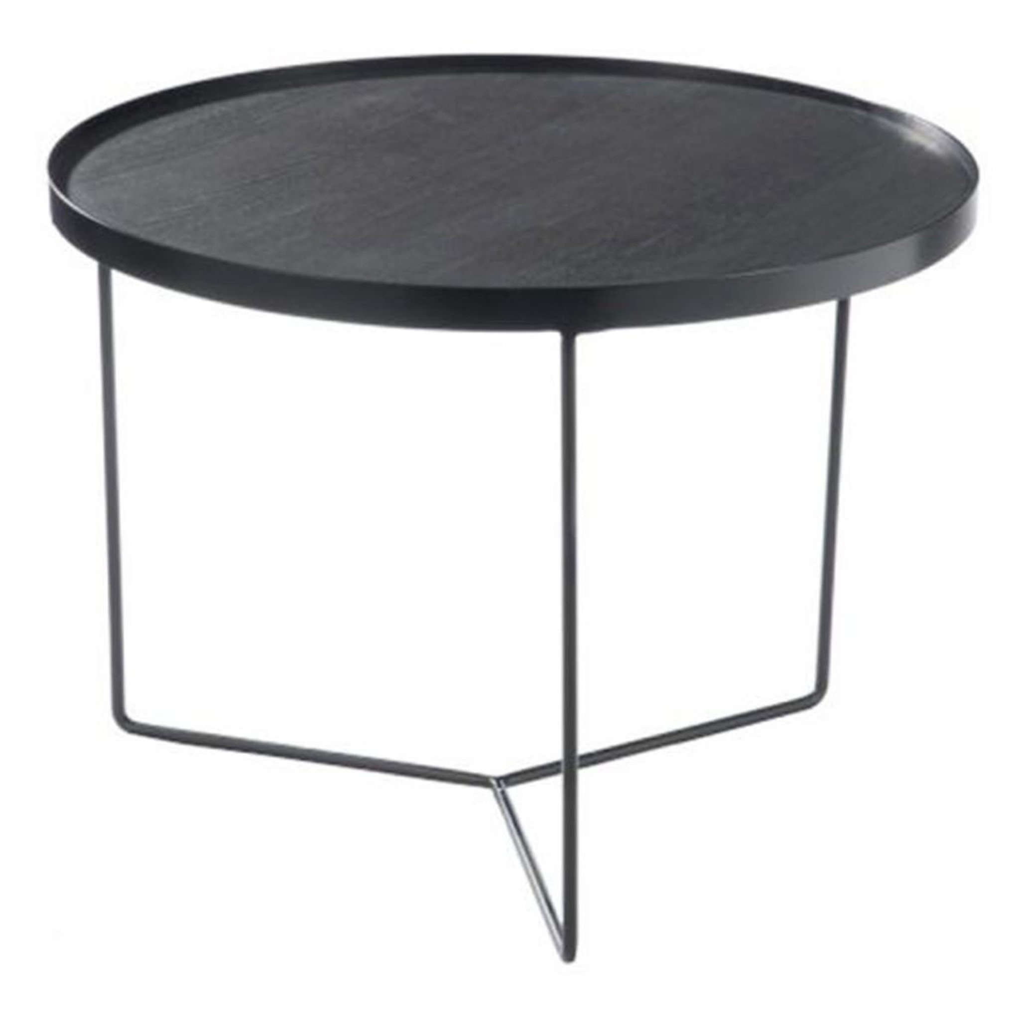 J-LINE Table d'appoint ronde  gigogne  60cm marron