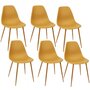 Voir la diapositive 1 : TOILINUX Lot de 6 Chaises style scandinave Mila avec pieds en métal - Jaune