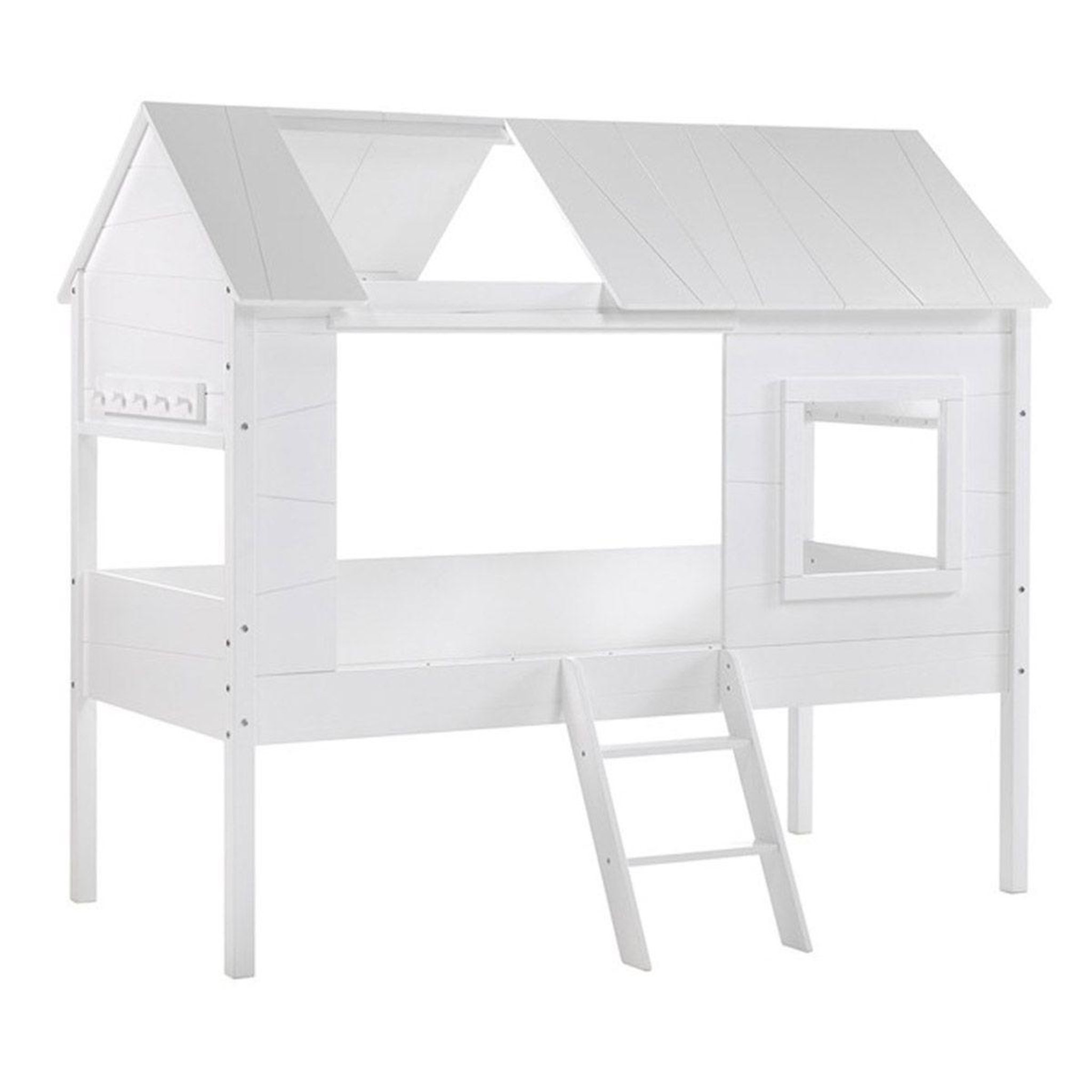 Voir la diapositive 2 : Paris Prix Pack - lit cabane enfant & sommier  charlotte  90x200cm blanc