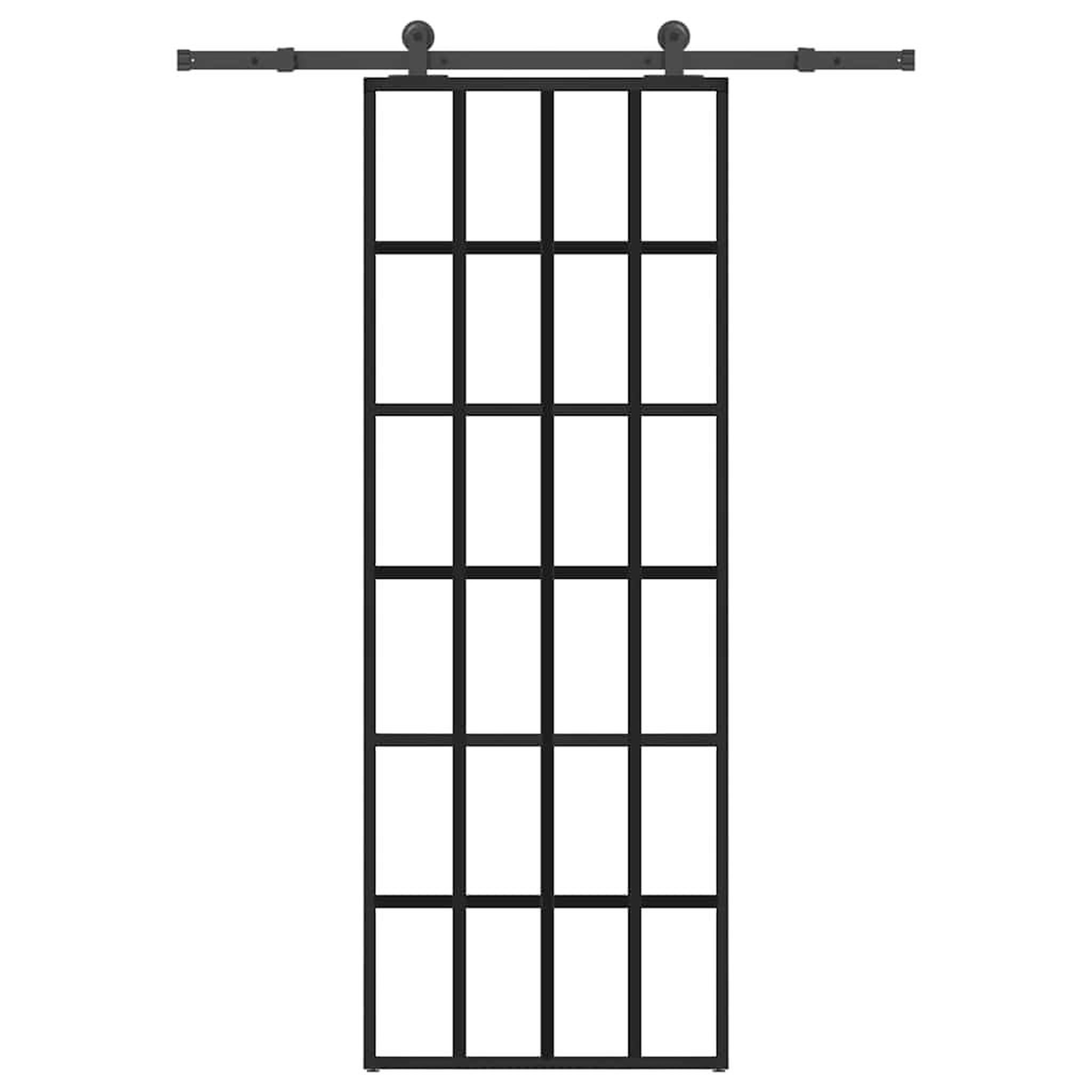 VIDAXL Porte coulissante avec kit de quincaillerie 76x205 cm Verre ESG