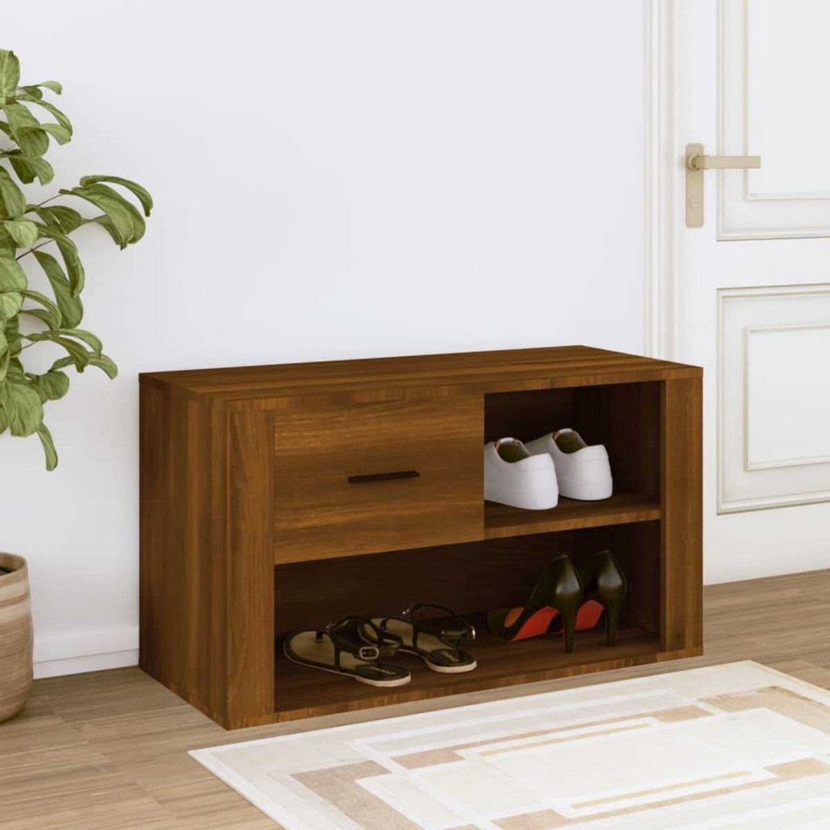 VIDAXL Armoire a chaussures Chene marron 80x35x45 cm Bois d'ingenierie