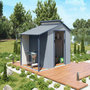 Voir la diapositive 3 : Habitat et Jardin Abri de jardin métal avec pergola  Madras  - 5.64 m² - 193 x 292 x 229 cm - Gris