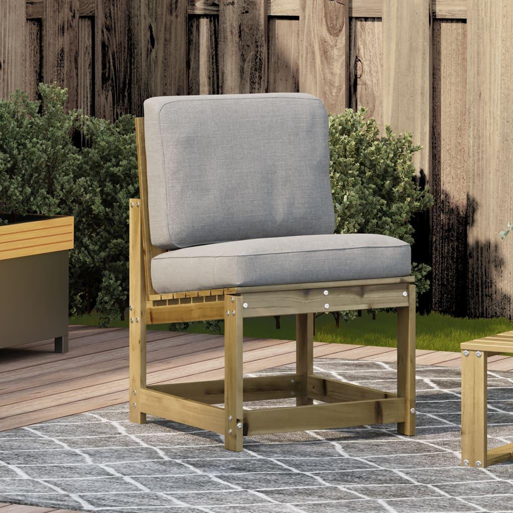 Voir la diapositive 3 : VIDAXL Chaise de jardin 50,5x55x77 cm bois de pin impregne