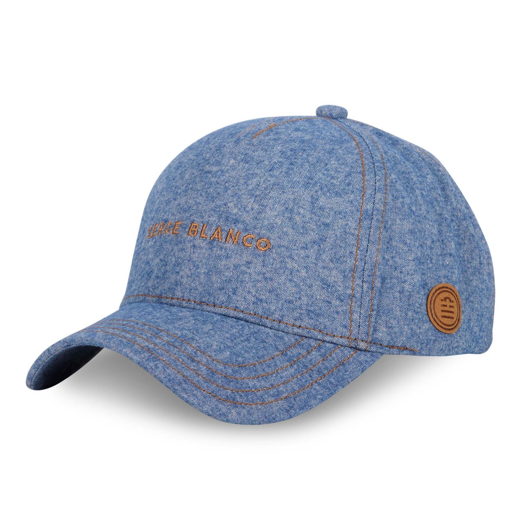 Voir la diapositive 1 : SERGE BLANCO Casquette Baseball homme chambray effet denim Jean