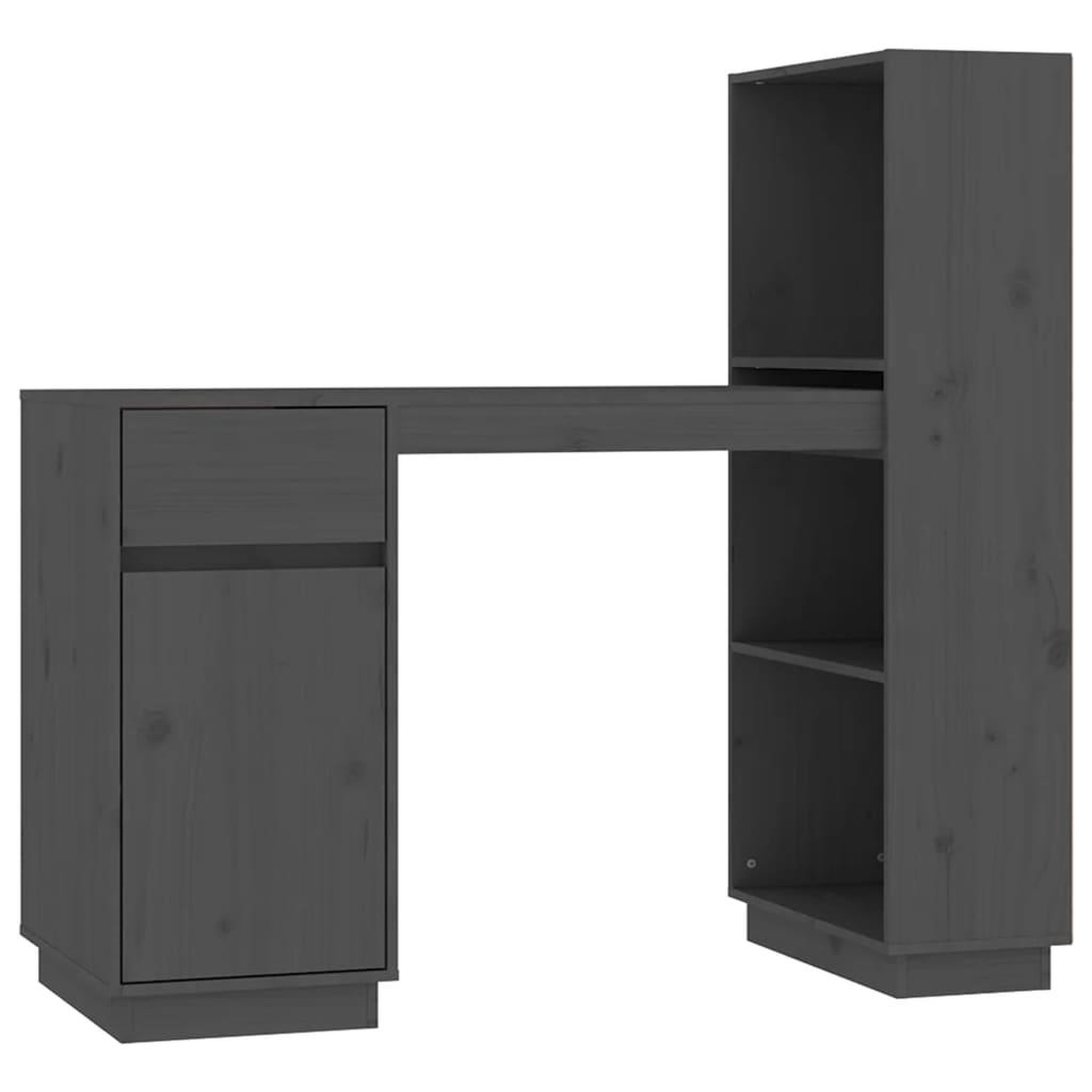 Voir la diapositive 2 : VIDAXL Bureau Gris 110x53x117 cm Bois massif de pin