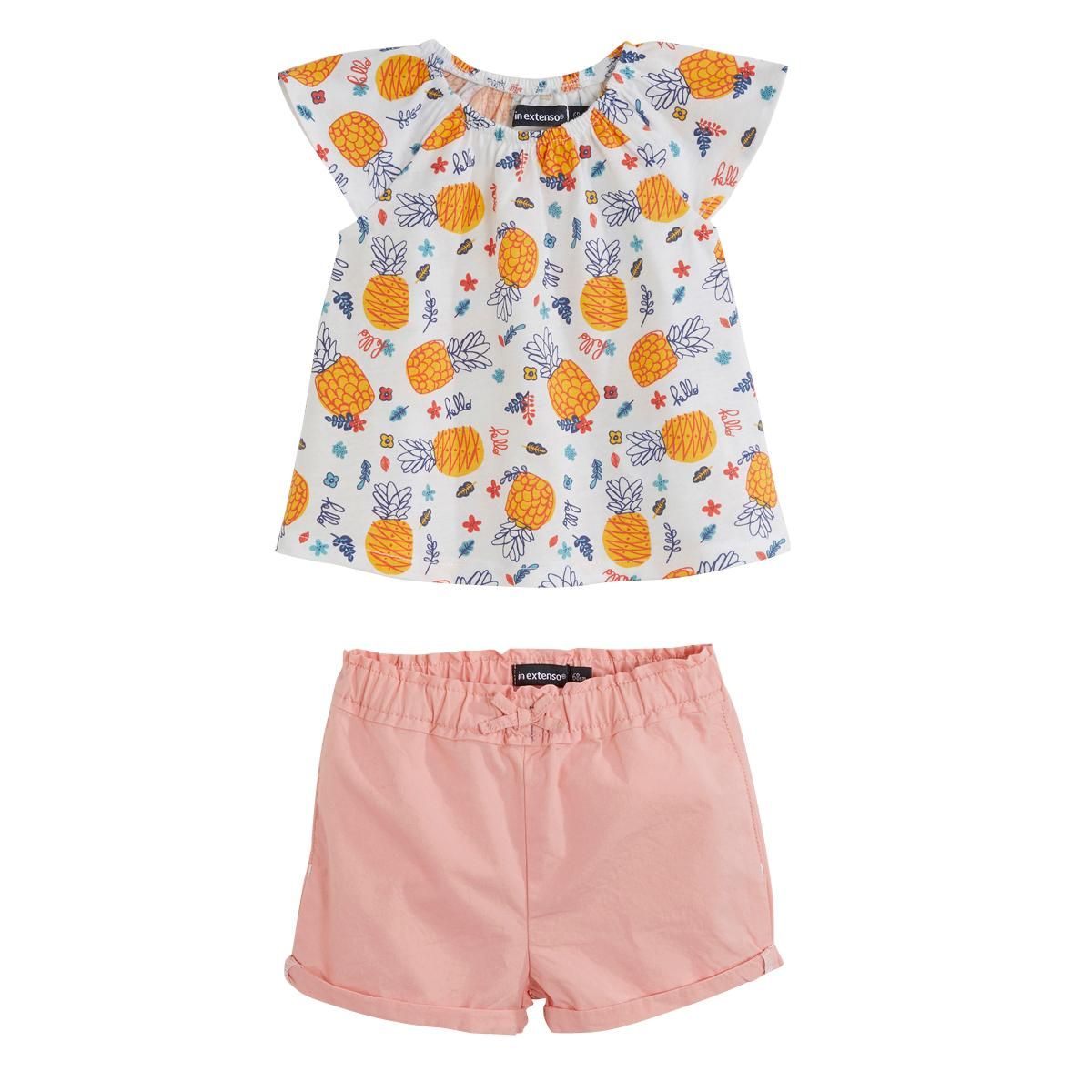 IN EXTENSO Ensemble t-shirt + short bébé fille