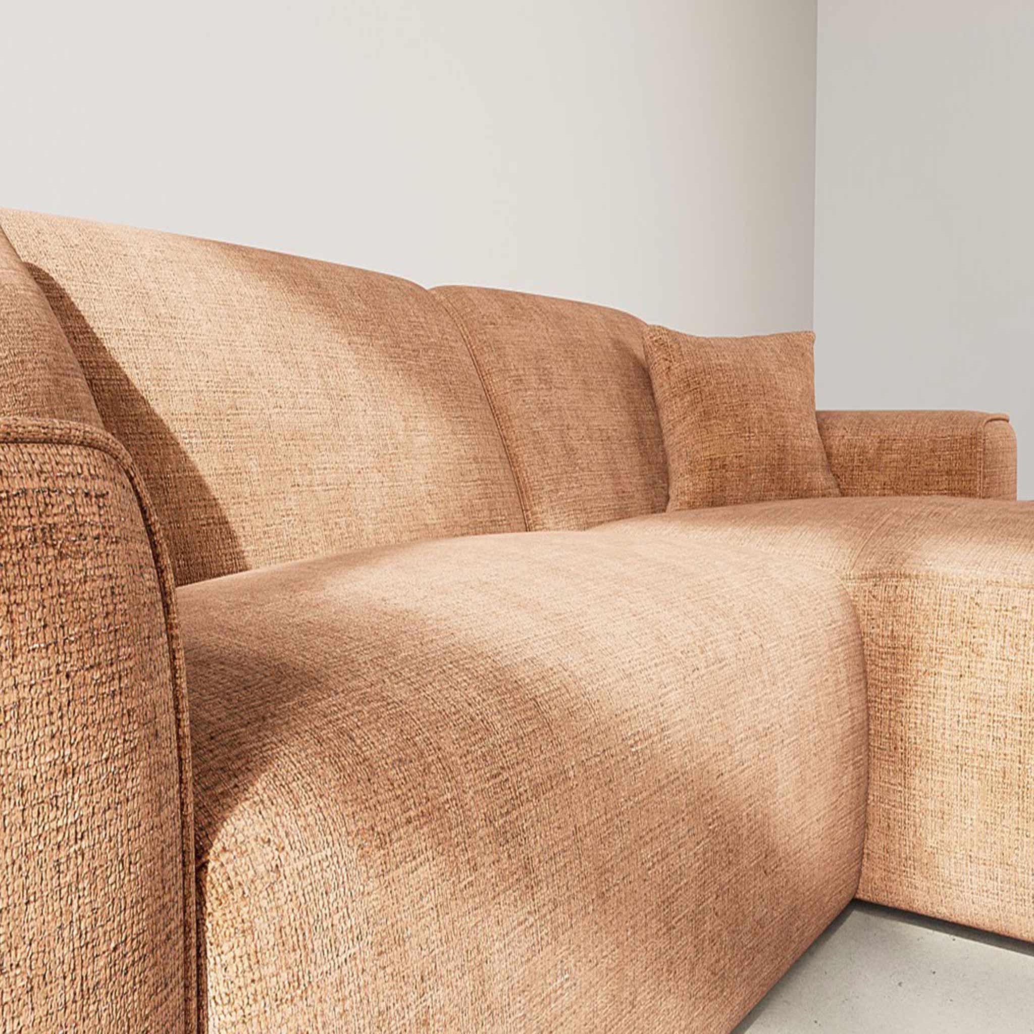 Voir la diapositive 6 : BEST MOBILIER Lison - canapé d'angle droit 4 places en velours texturé