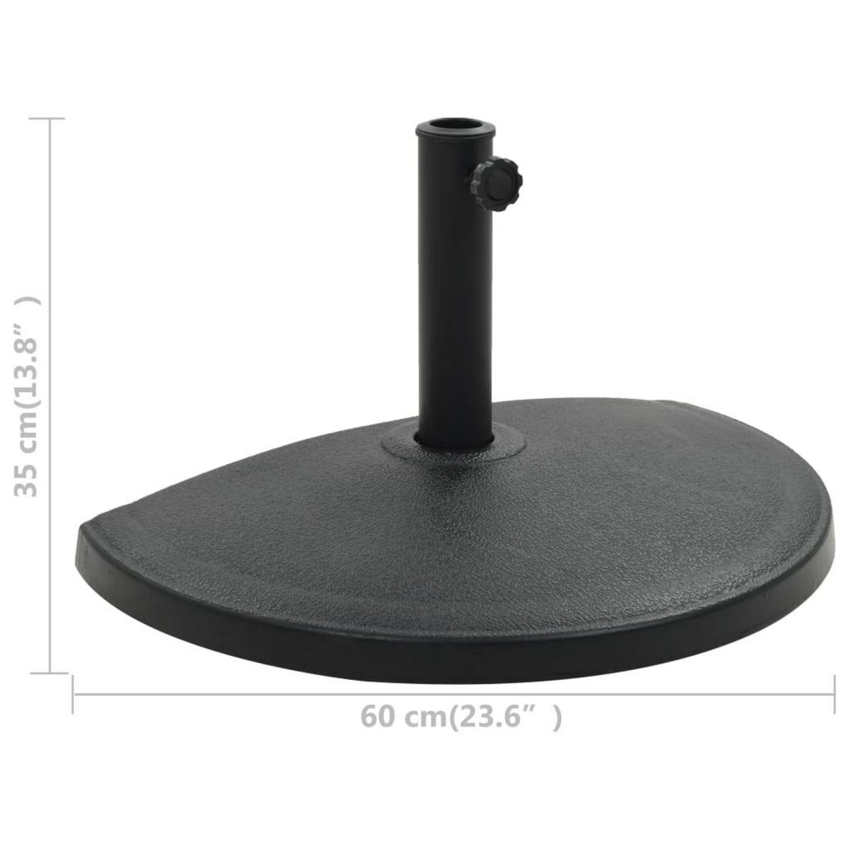 VIDAXL Socle demi-rond de parasol Polyresine 15 kg Noir