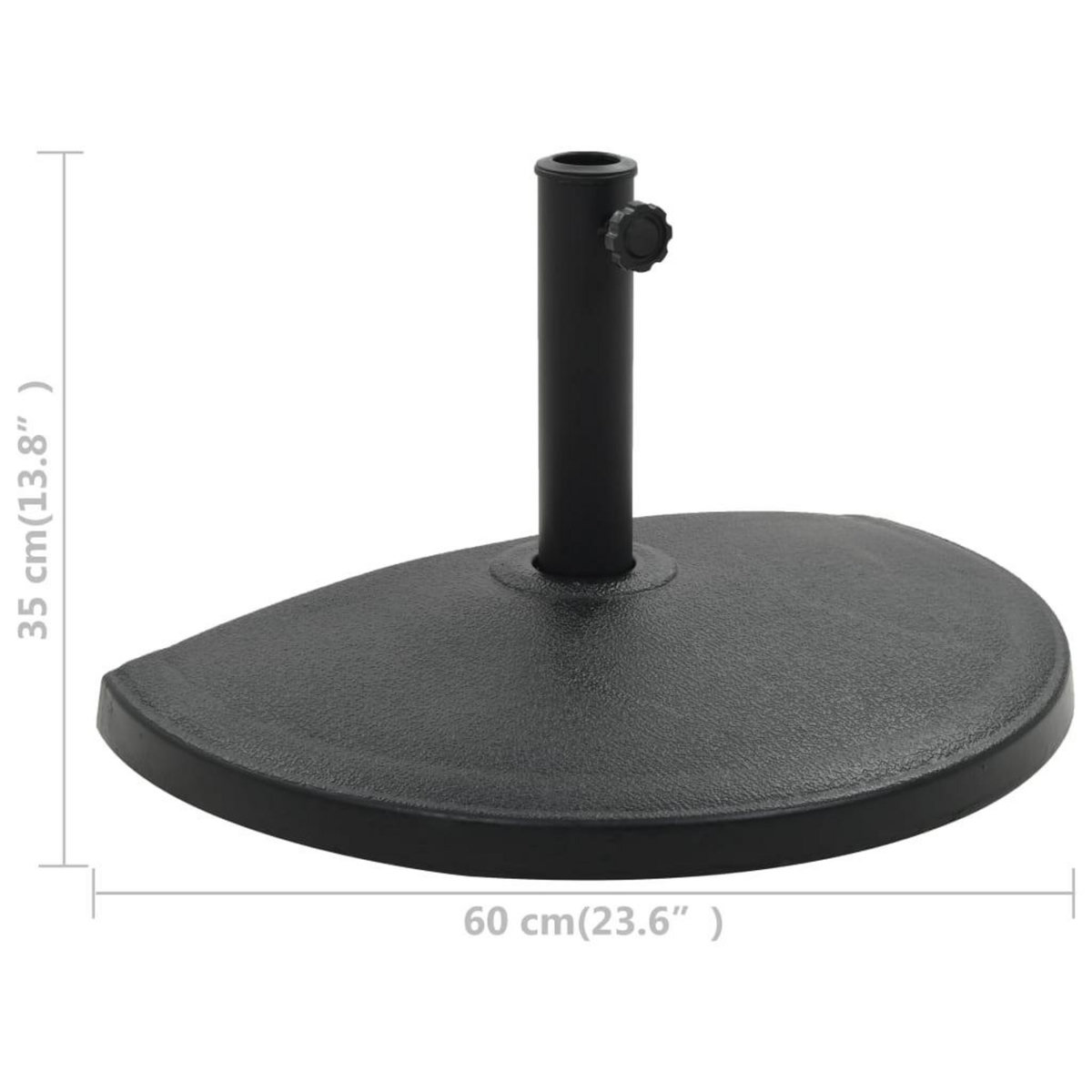 VIDAXL Socle demi-rond de parasol Polyresine 15 kg Noir