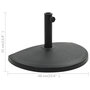 Voir la diapositive 6 : VIDAXL Socle demi-rond de parasol Polyresine 15 kg Noir