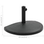 Voir la diapositive 6 : VIDAXL Socle demi-rond de parasol Polyresine 15 kg Noir