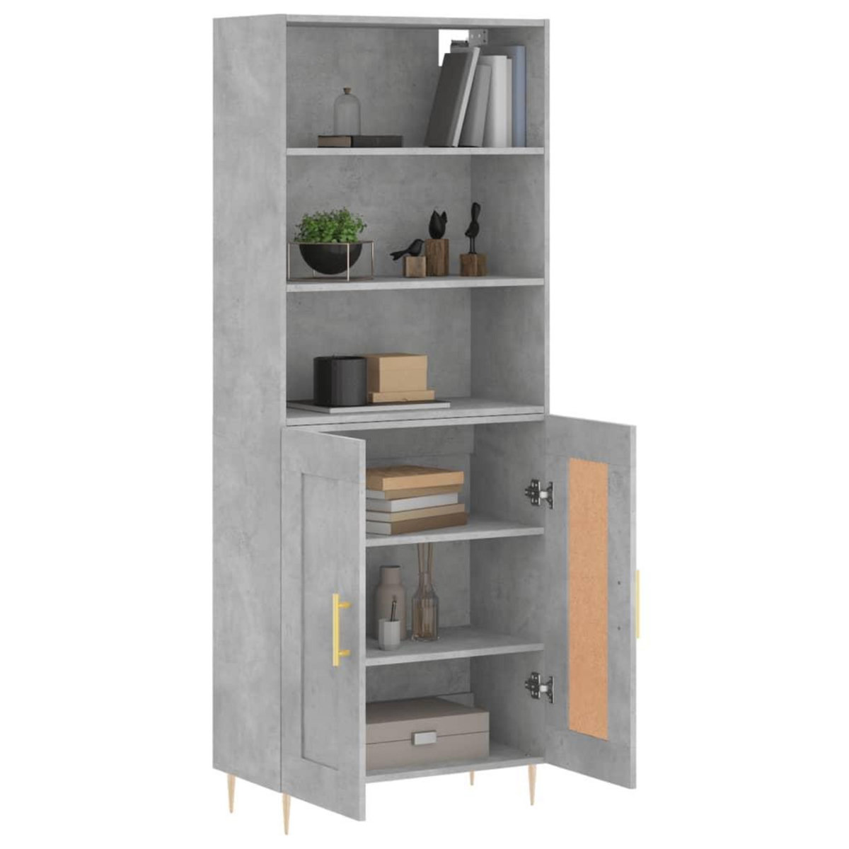 VIDAXL Buffet haut Gris beton 69,5x34x180 cm Bois d'ingenierie