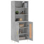 Voir la diapositive 3 : VIDAXL Buffet haut Gris beton 69,5x34x180 cm Bois d'ingenierie