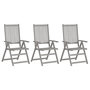 Voir la diapositive 2 : VIDAXL Chaises inclinables de jardin lot de 3 et coussins Bois acacia