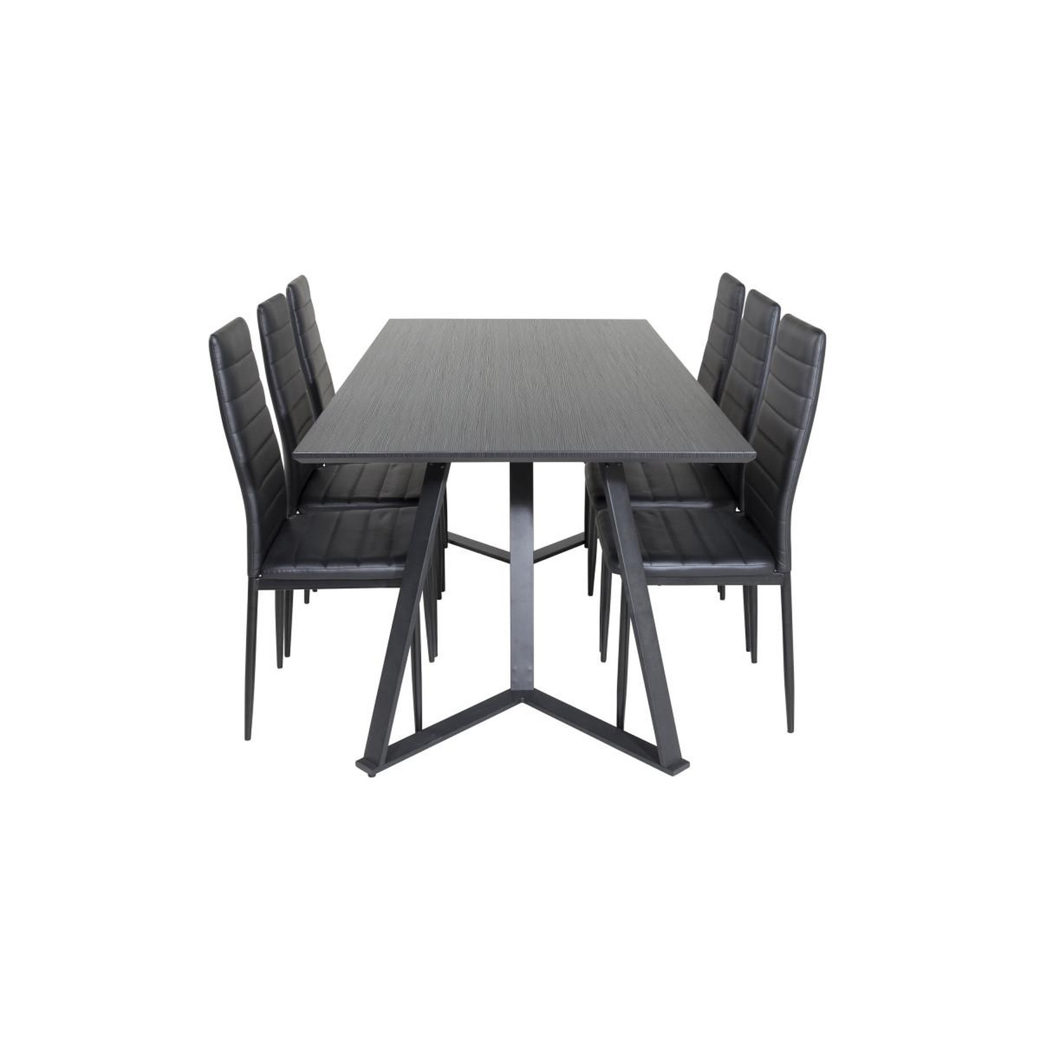 Voir la diapositive 2 : Paris Prix Ensemble table à manger & 6 chaises  marina & slim  180cm noir