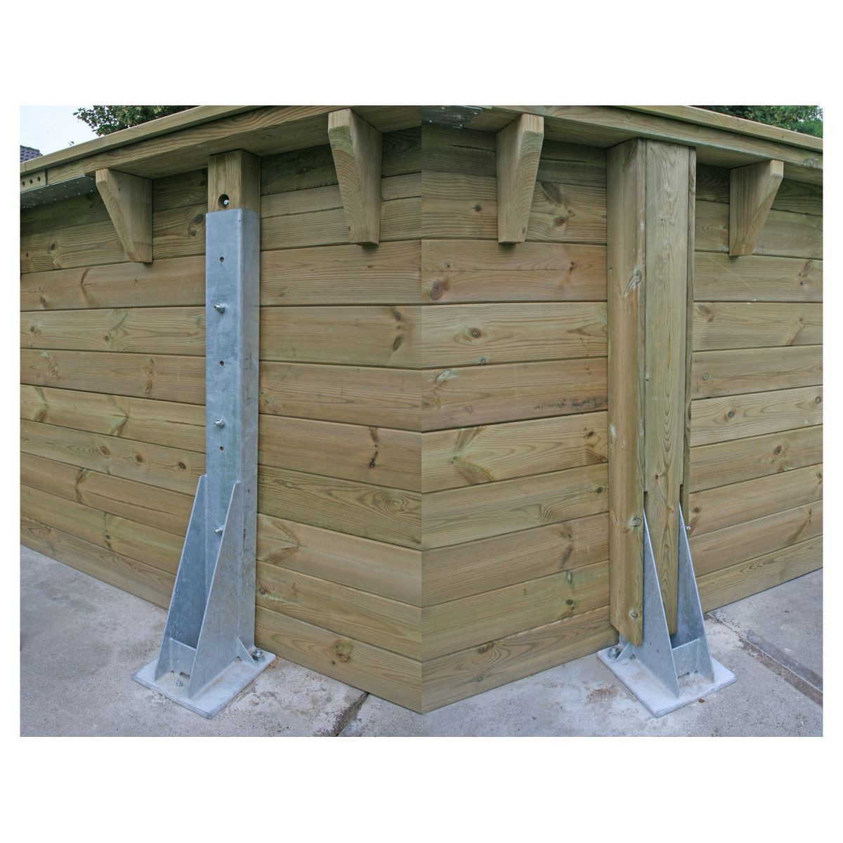 UBBINK Piscine enterrée bois rectangulaire - 250x450x140cm -  Liner Beige -URBAN POOL