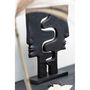 Voir la diapositive 2 : Paris Prix Statuette Déco  Visages Imbriqués  38cm Noir