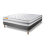 Voir la diapositive 3 : SEPTNUITS Matelas + sommier gris Memo Spring Ressorts ensachés 3 zones de confort MAXI épaisseur
