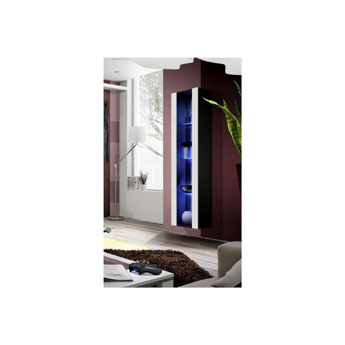 Paris Prix Vitrine LED Murale Design  Fly C4  170cm Blanc & Noir