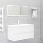 Voir la diapositive 3 : VIDAXL Armoire d'evier lavabo integre blanc brillant bois d'ingenierie