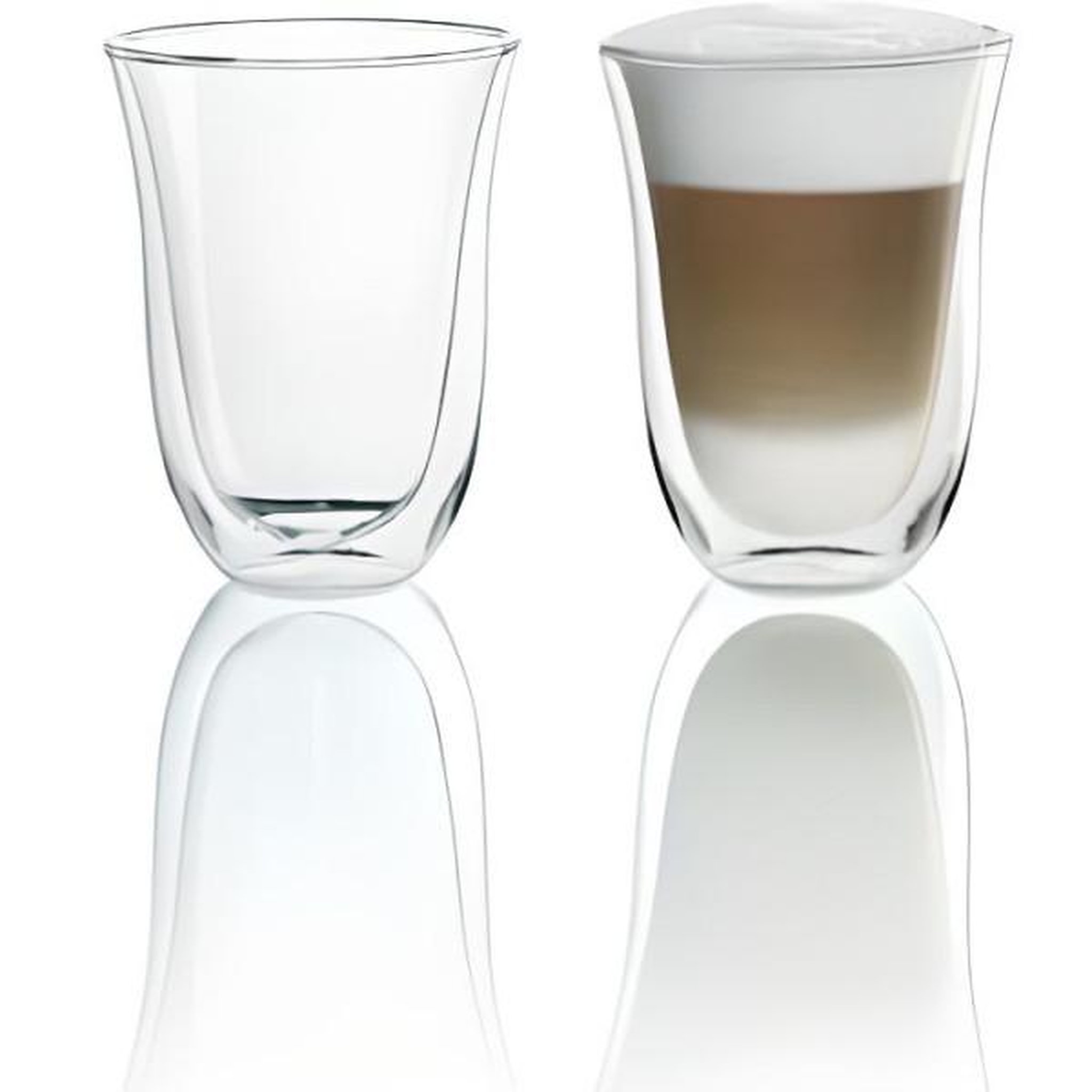 DELONGHI Lot de 2 tasses latte macchiato - delonghi - contenance 33 cl - double parois