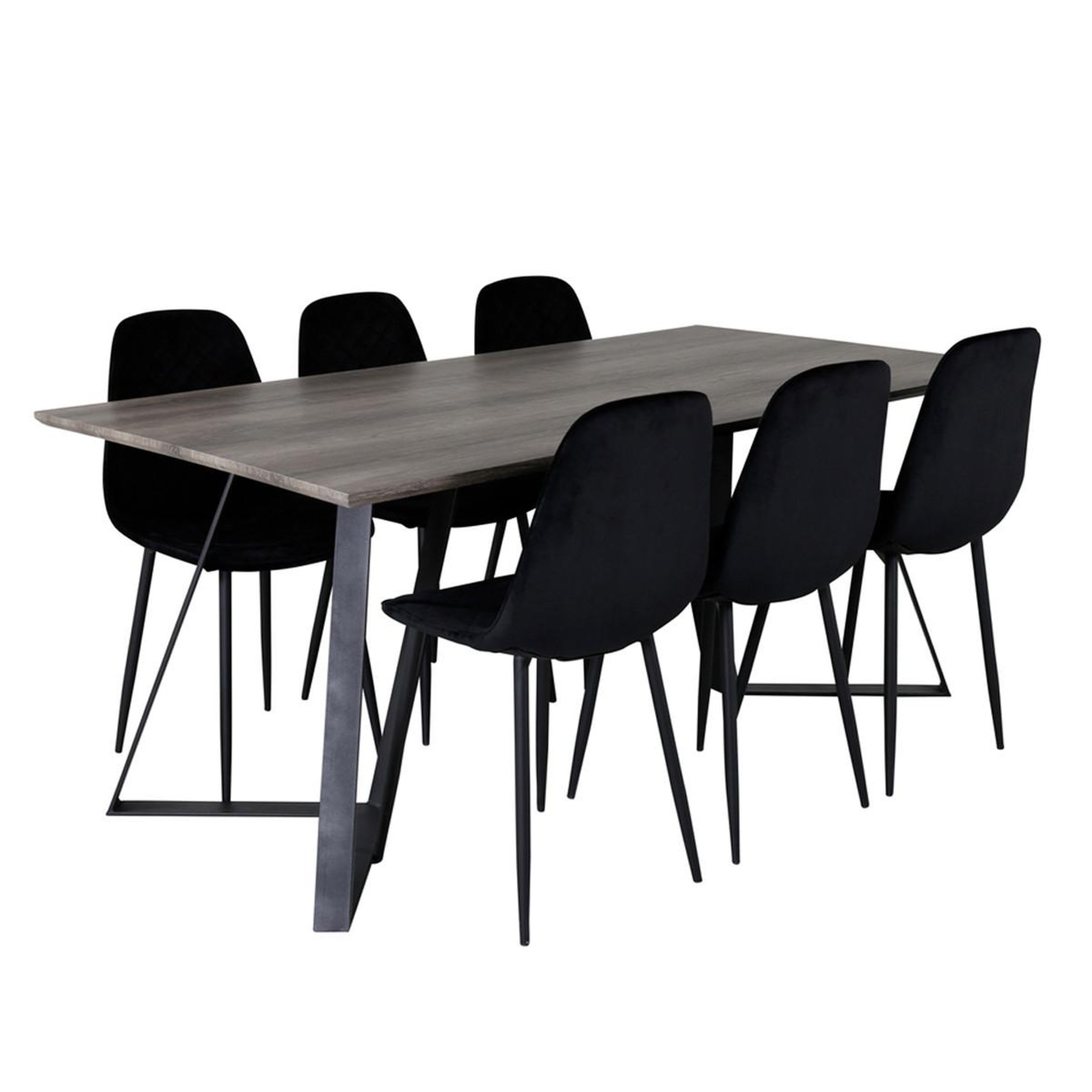 Paris Prix Ensemble table à manger & 6 chaises design  marina & polar  180cm naturel & noir