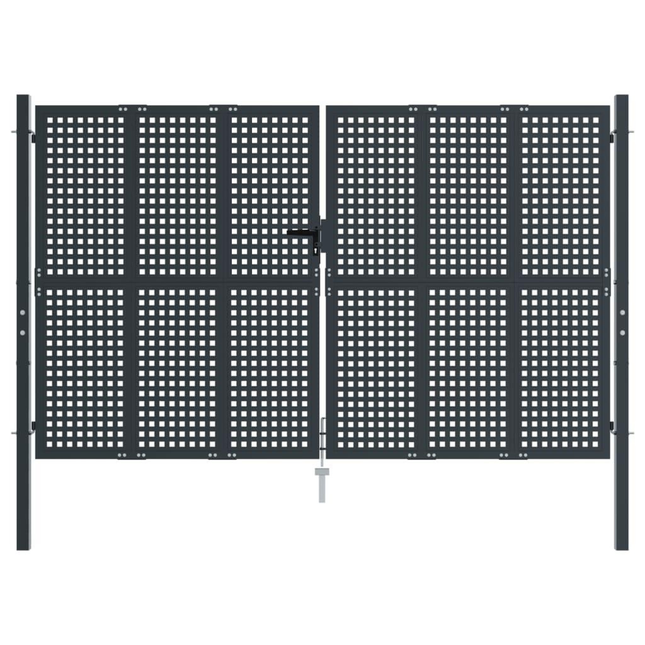 Voir la diapositive 3 : VIDAXL Portail de jardin anthracite 300 x 200 cm acier