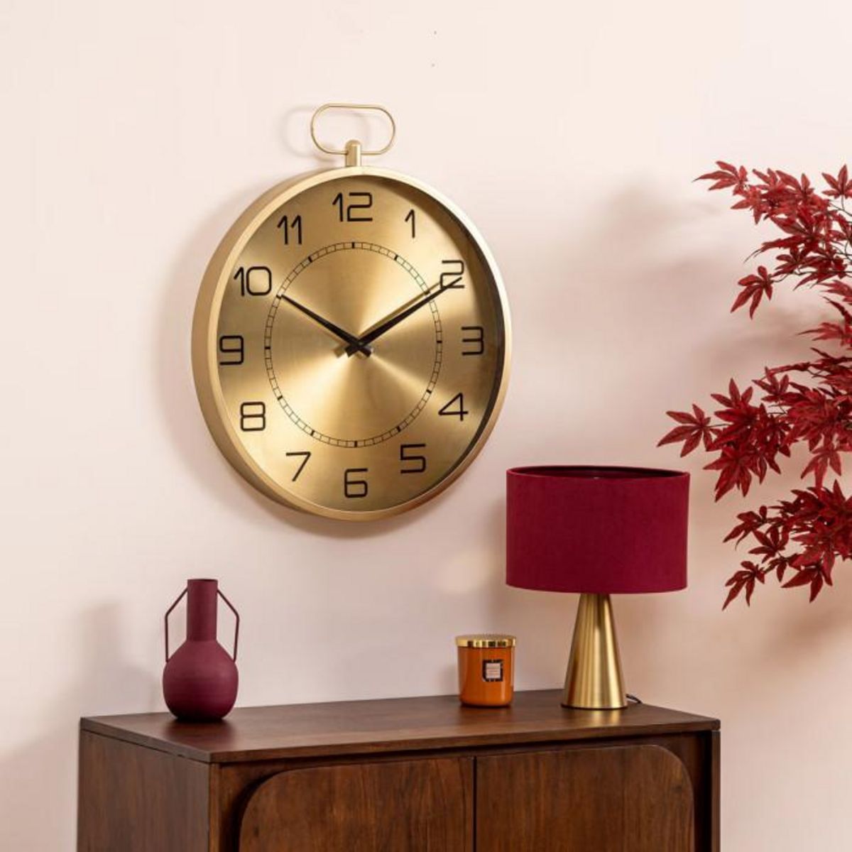 ATMOSPHERA Horloge Murale à Gousset  Irina  63cm Doré