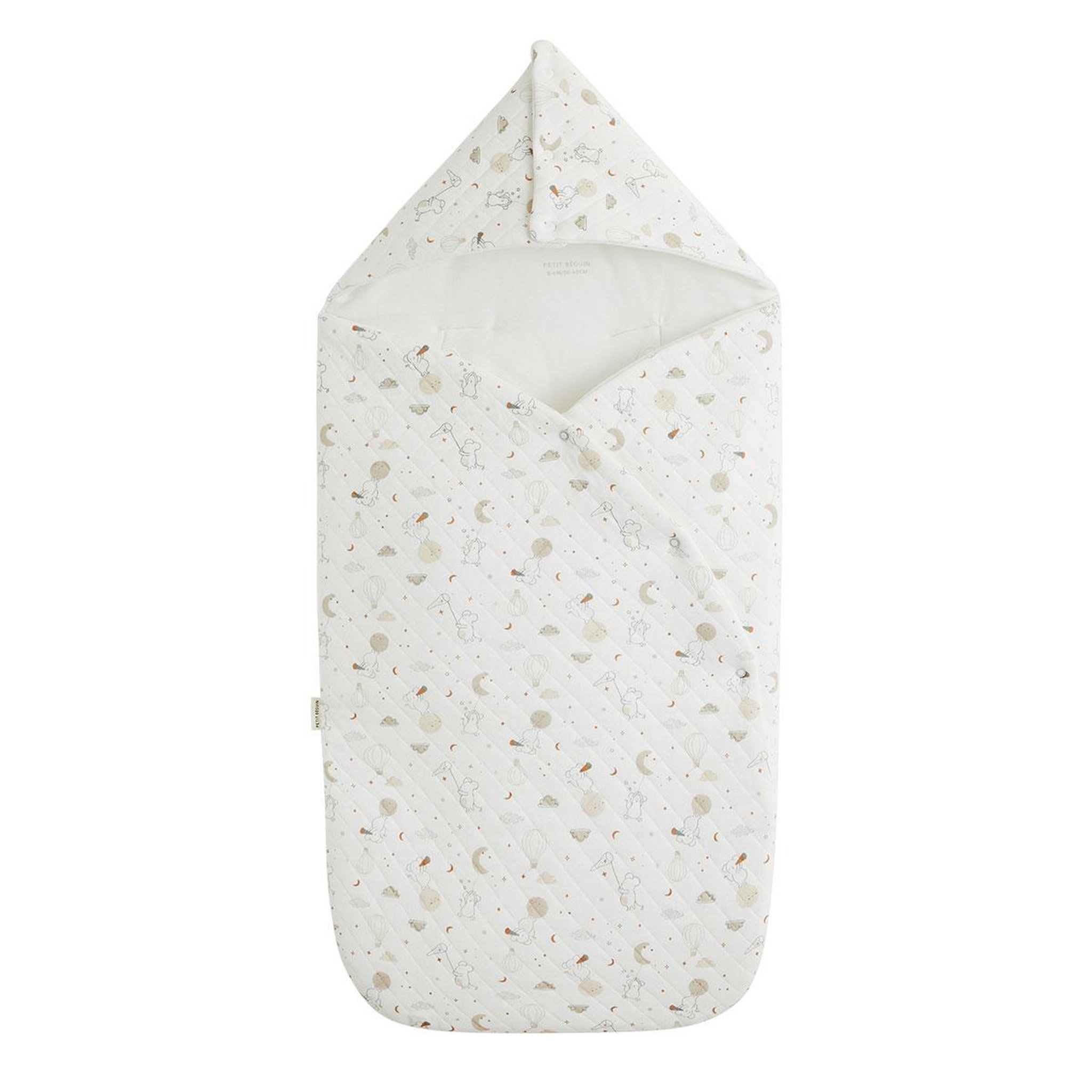 PETIT BEGUIN Nid d'ange en molleton eliah. Coloris disponibles : Beige