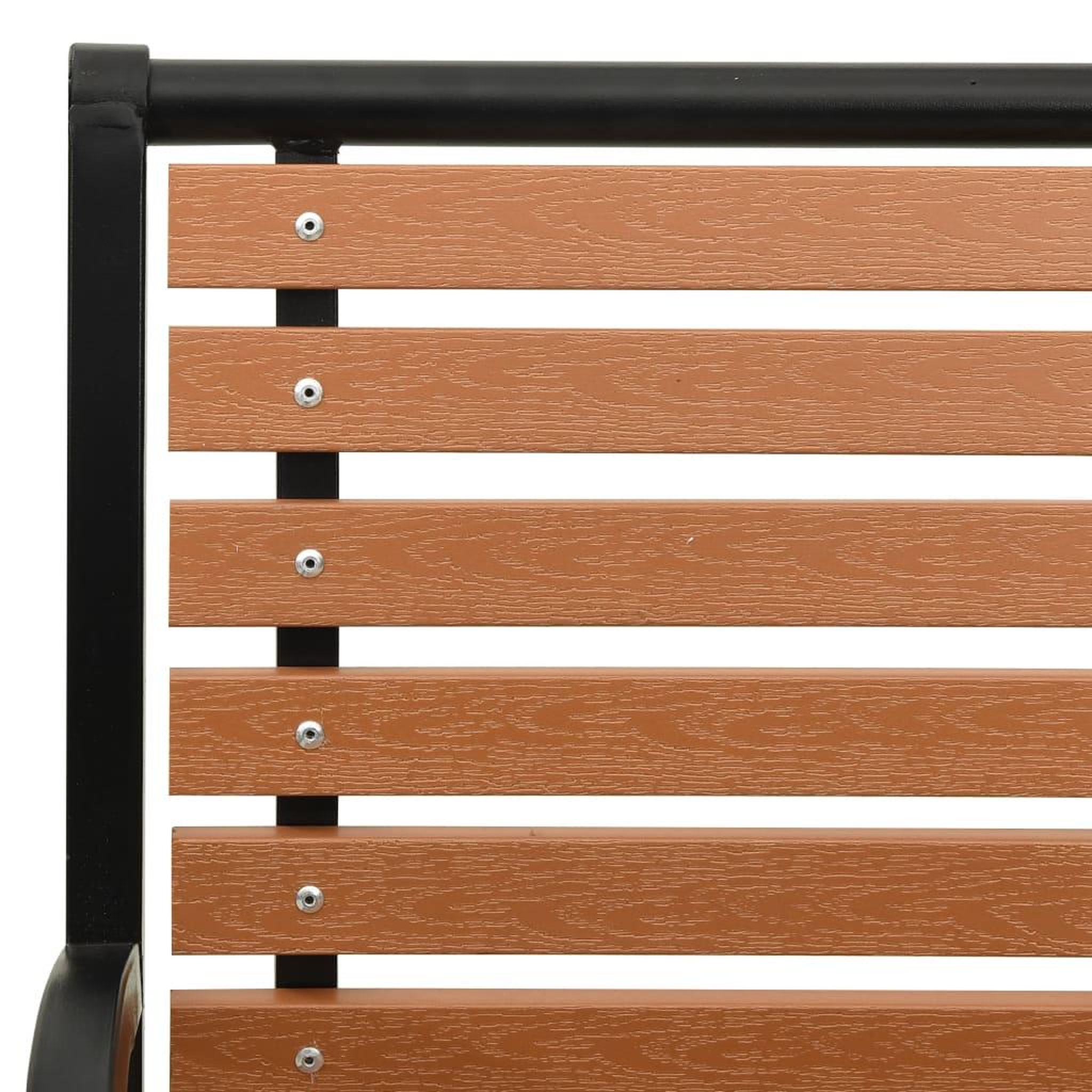 Voir la diapositive 5 : VIDAXL Banc de jardin Noir et marron 116 cm Acier et WPC