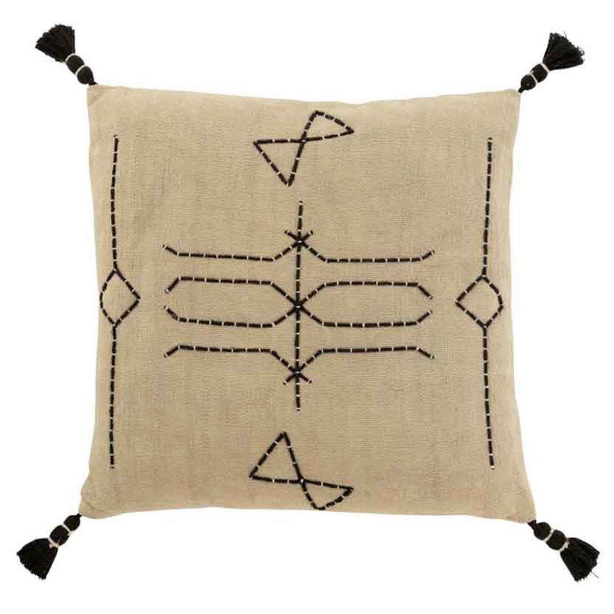 J-LINE Coussin déco  forme graphique  50x50cm gris