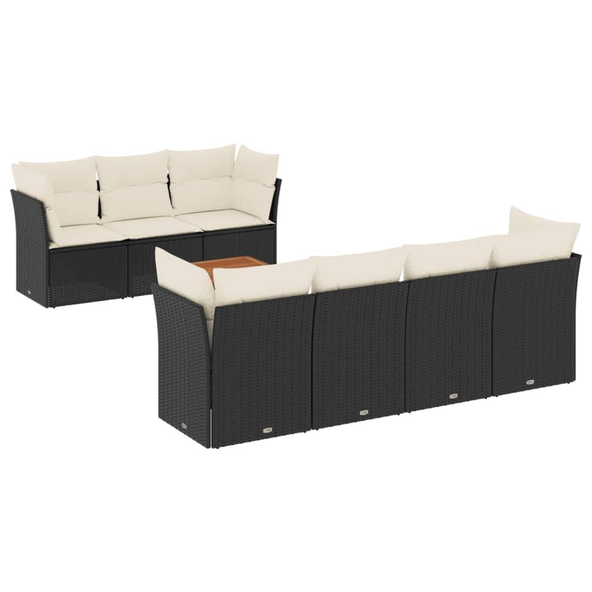 Voir la diapositive 2 : VIDAXL Salon de jardin 8 pcs avec coussins noir resine tressee