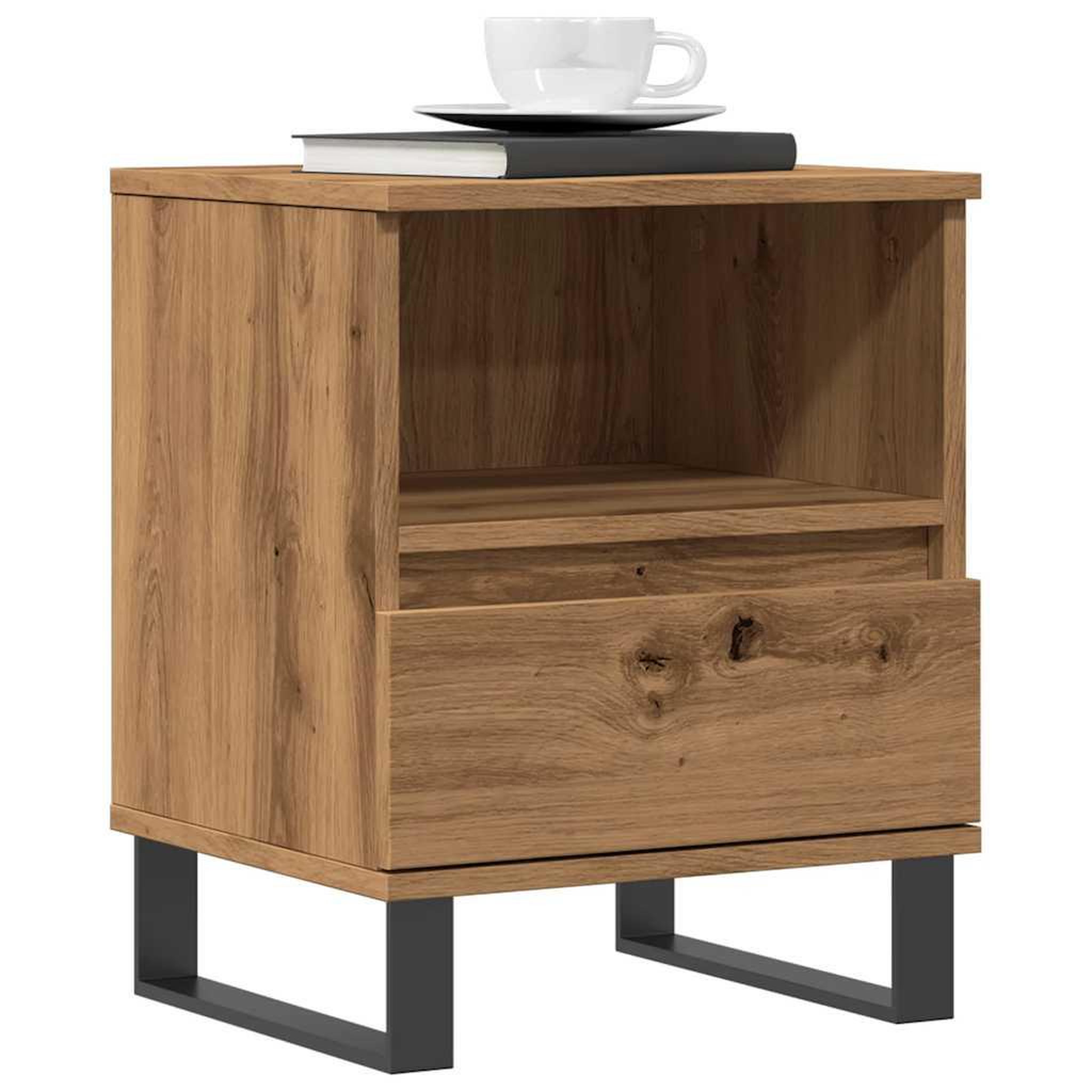 Voir la diapositive 3 : VIDAXL Table de chevet chene artisanal 40x35x50 cm bois d'ingenierie