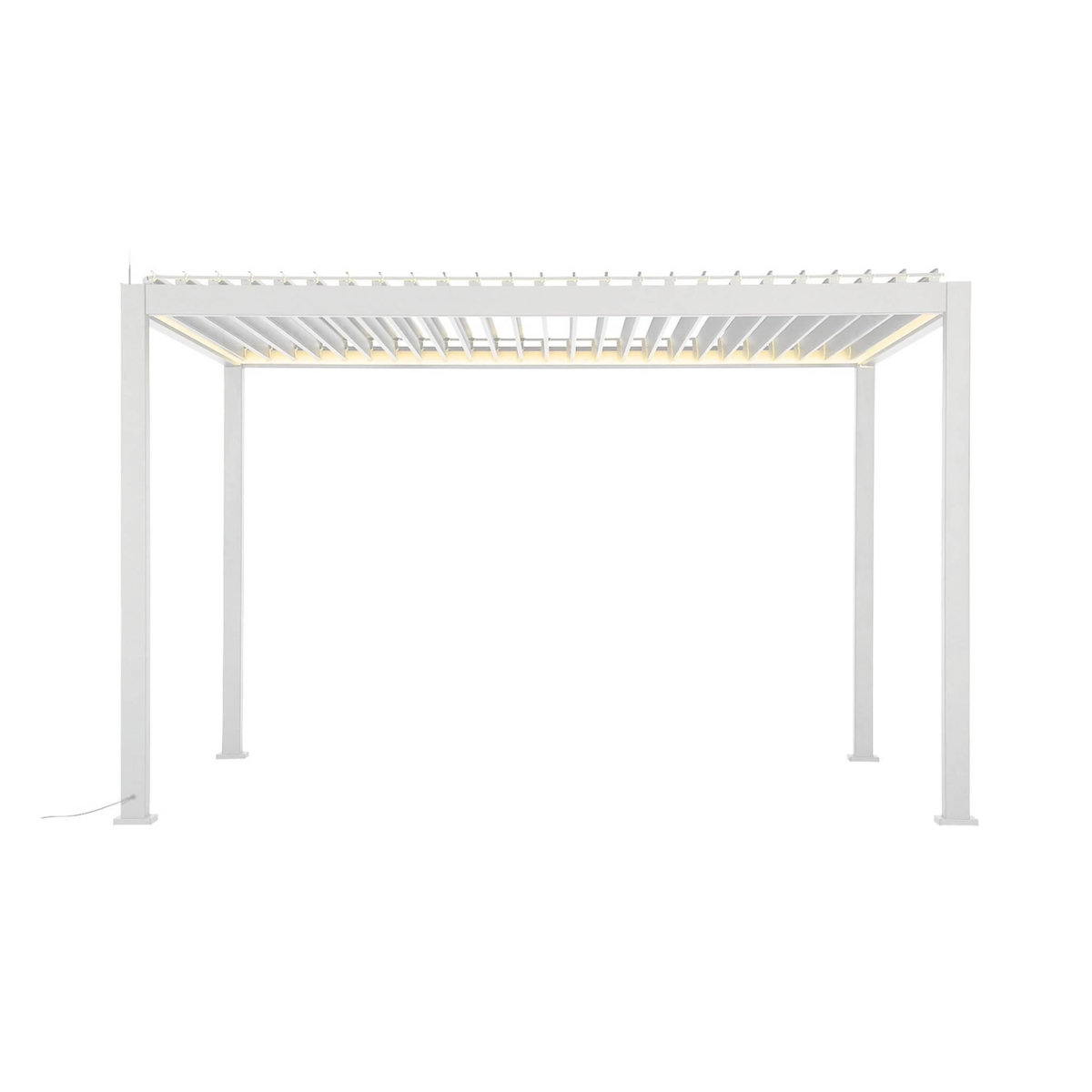 SWEEEK Pergola bioclimatique aluminium motorisée 4x3m avec éclairage LED Triomphe