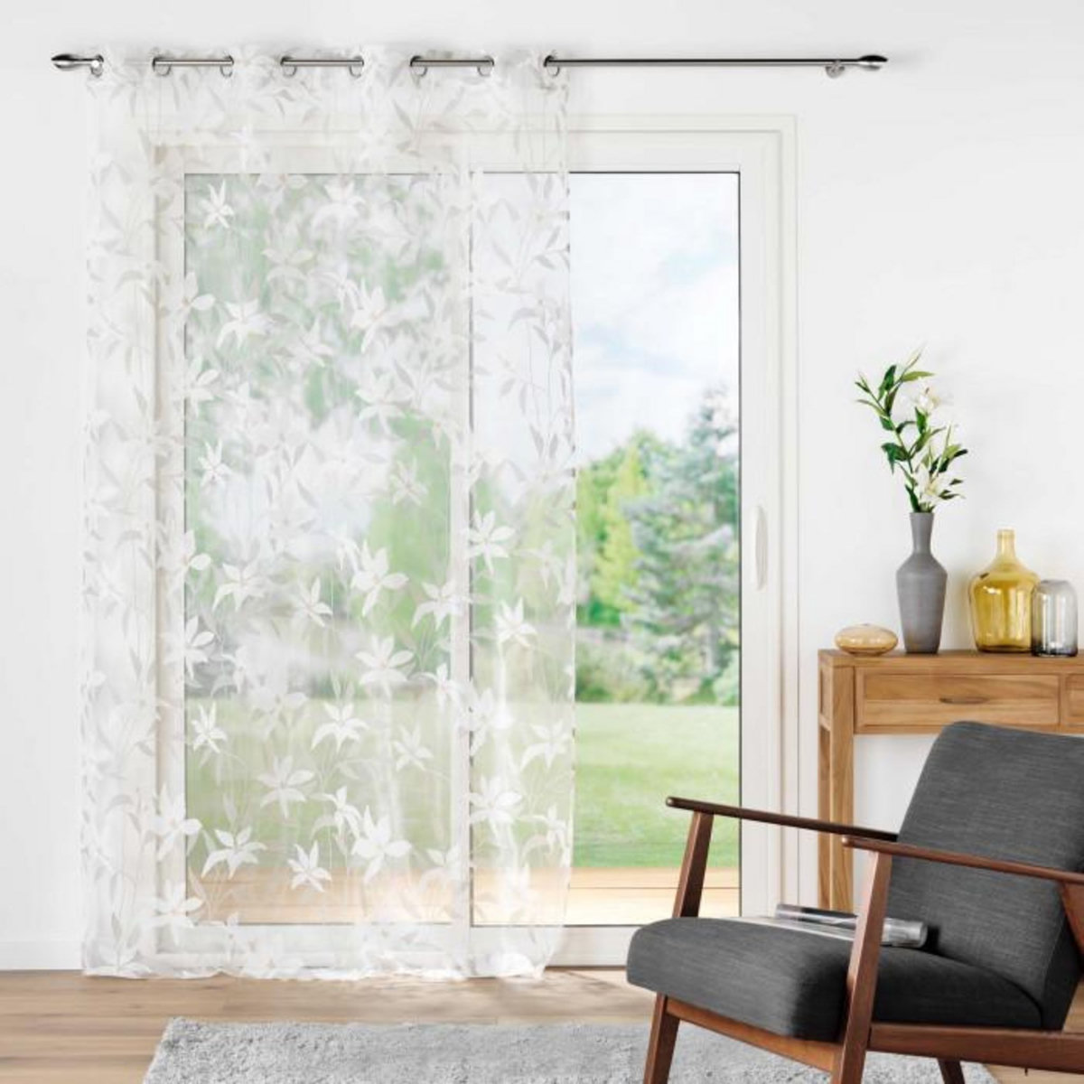 Paris Prix Rideau Voilage à Œillets  Dolia  140x240cm Blanc