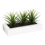 ATMOSPHERA Centre de Table Aloe Vera  Plant  31cm Blanc