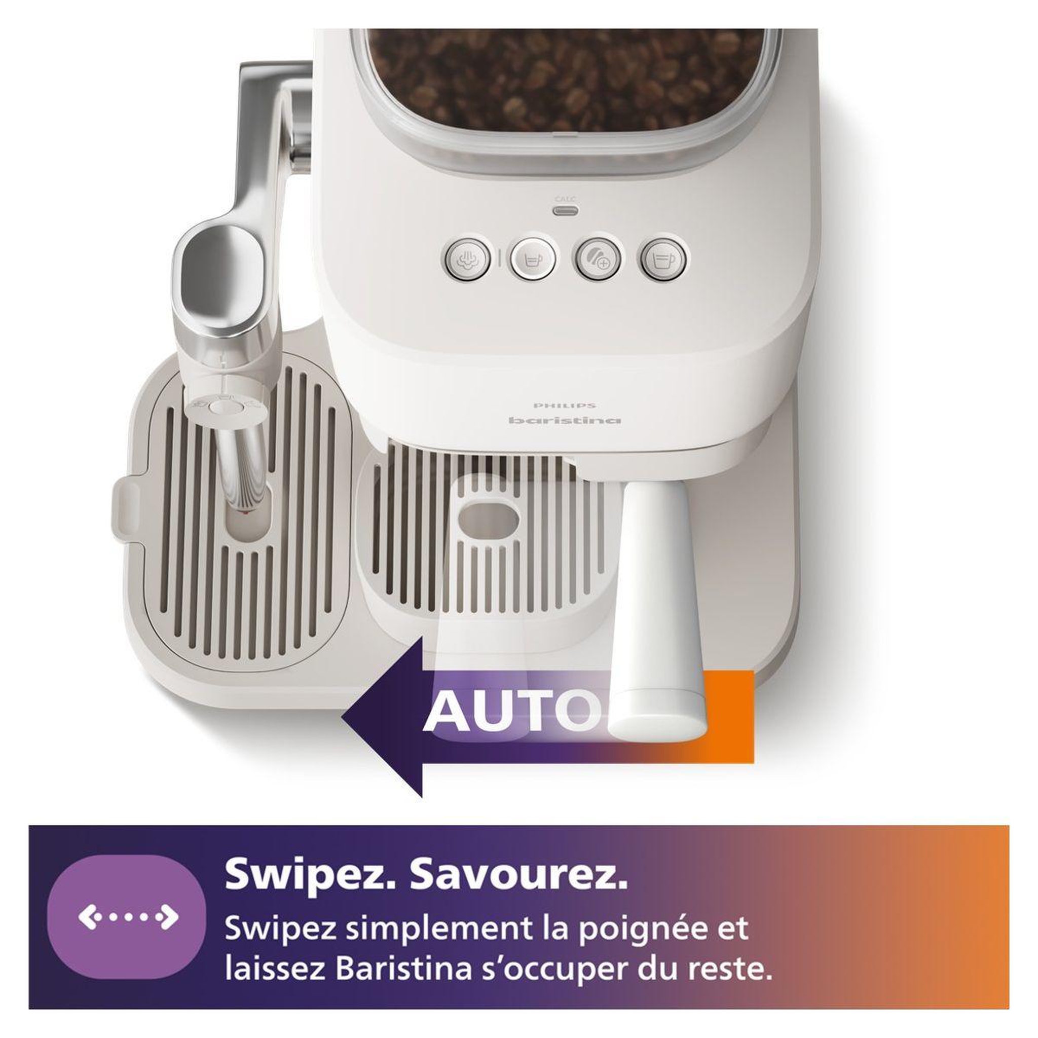 Voir la diapositive 4 : Philips Machine à expresso BAR400/00 cafetière à grain Latte Blanche