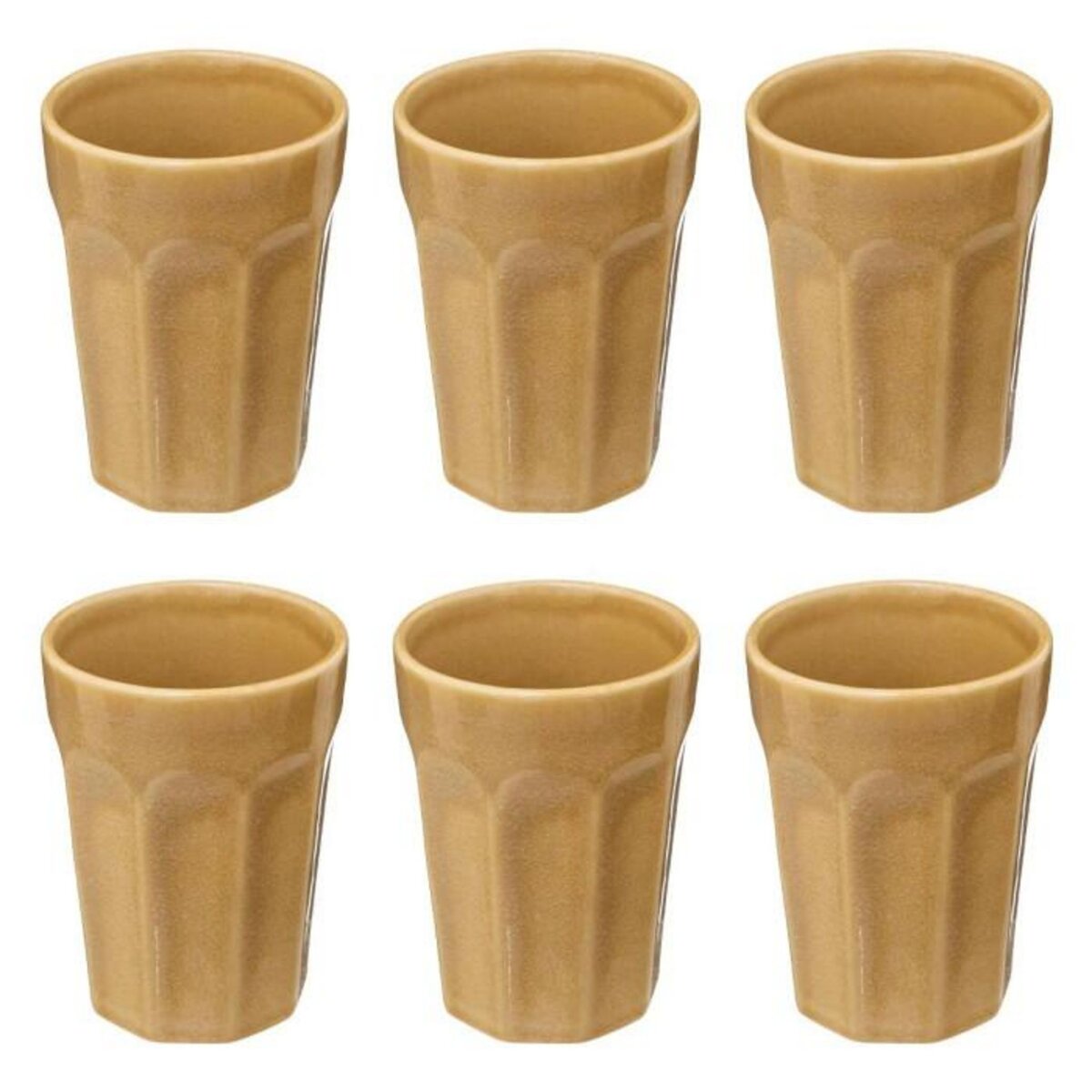 SECRET DE GOURMET Lot de 6 Mugs Design  Roma  40cl Jaune