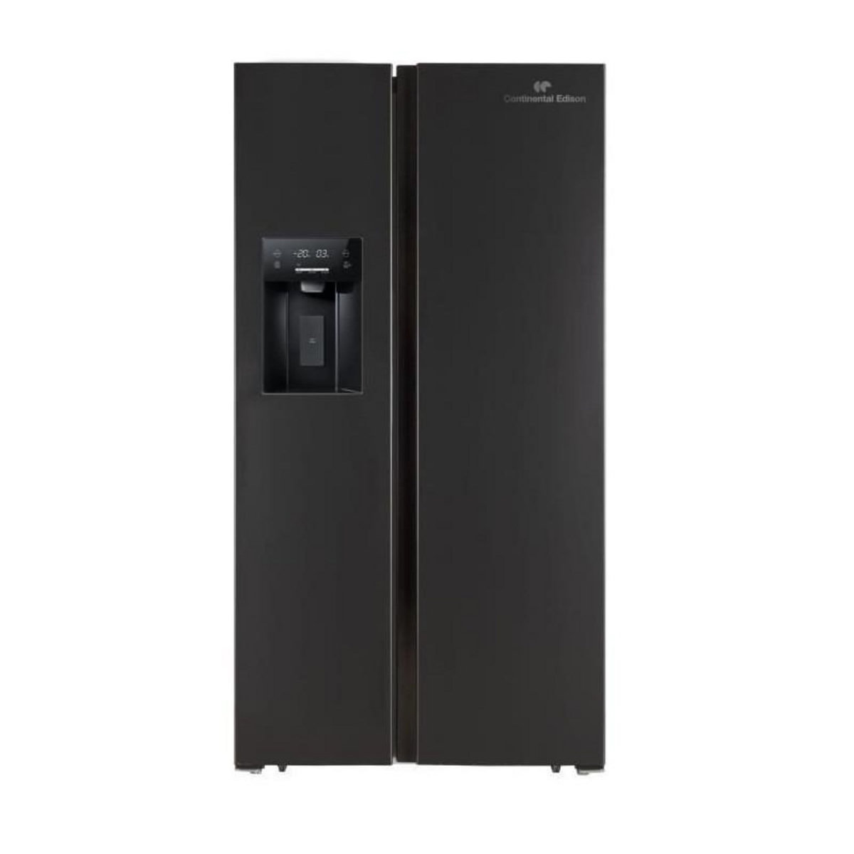 CONTINENTAL EDISON Réfrigérateur américain 556L - Total No Frost - distributeur d'eau et de glaçons - Classe E -moteur inverter - noir