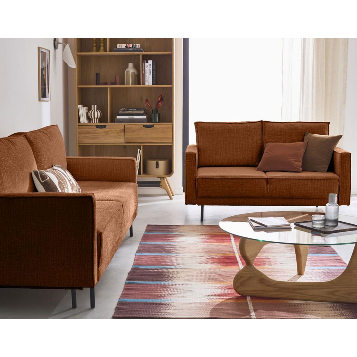 LISA DESIGN Charlie - canapé droit 2 places - en tissu velours relief