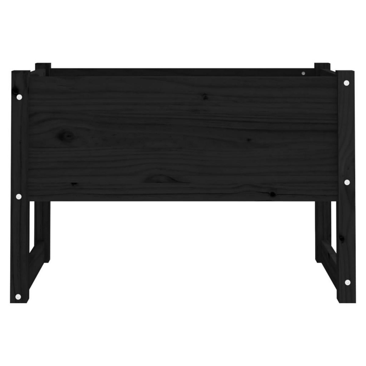 VIDAXL Jardiniere Noir 78x40x52 cm Bois massif de pin