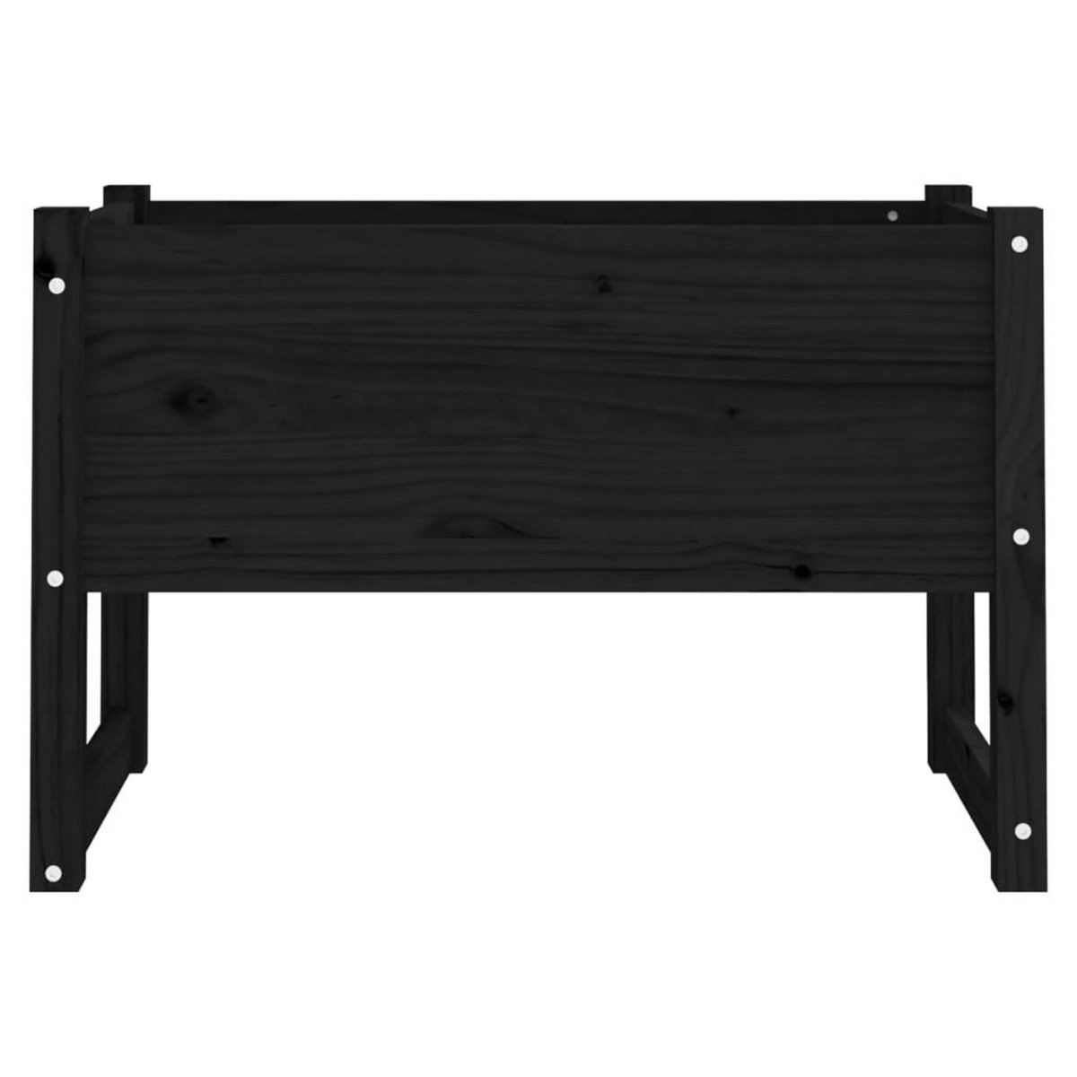 VIDAXL Jardiniere Noir 78x40x52 cm Bois massif de pin