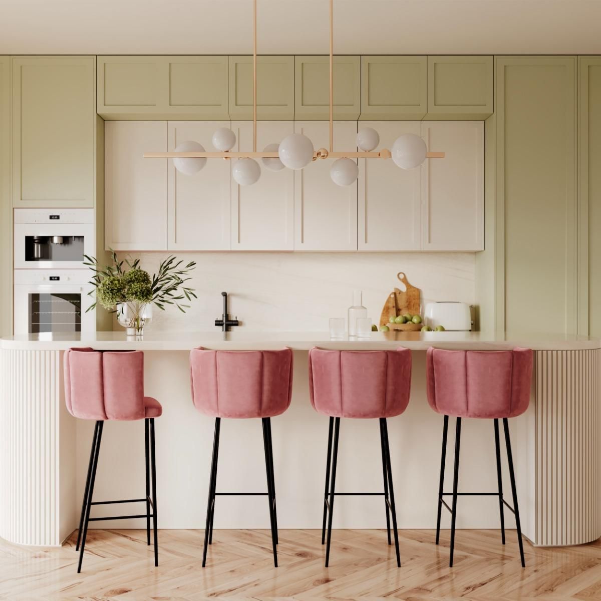 Rendez vous déco Lot de 2 chaises de bar en velours noir 75 cm - Rosy