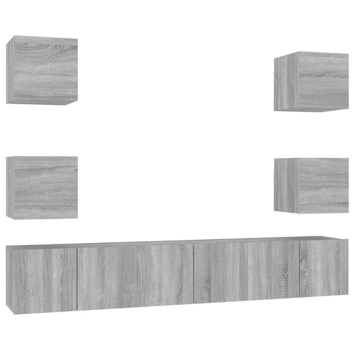 VIDAXL Ensemble de meubles TV 7 pcs Sonoma gris Bois d'ingenierie