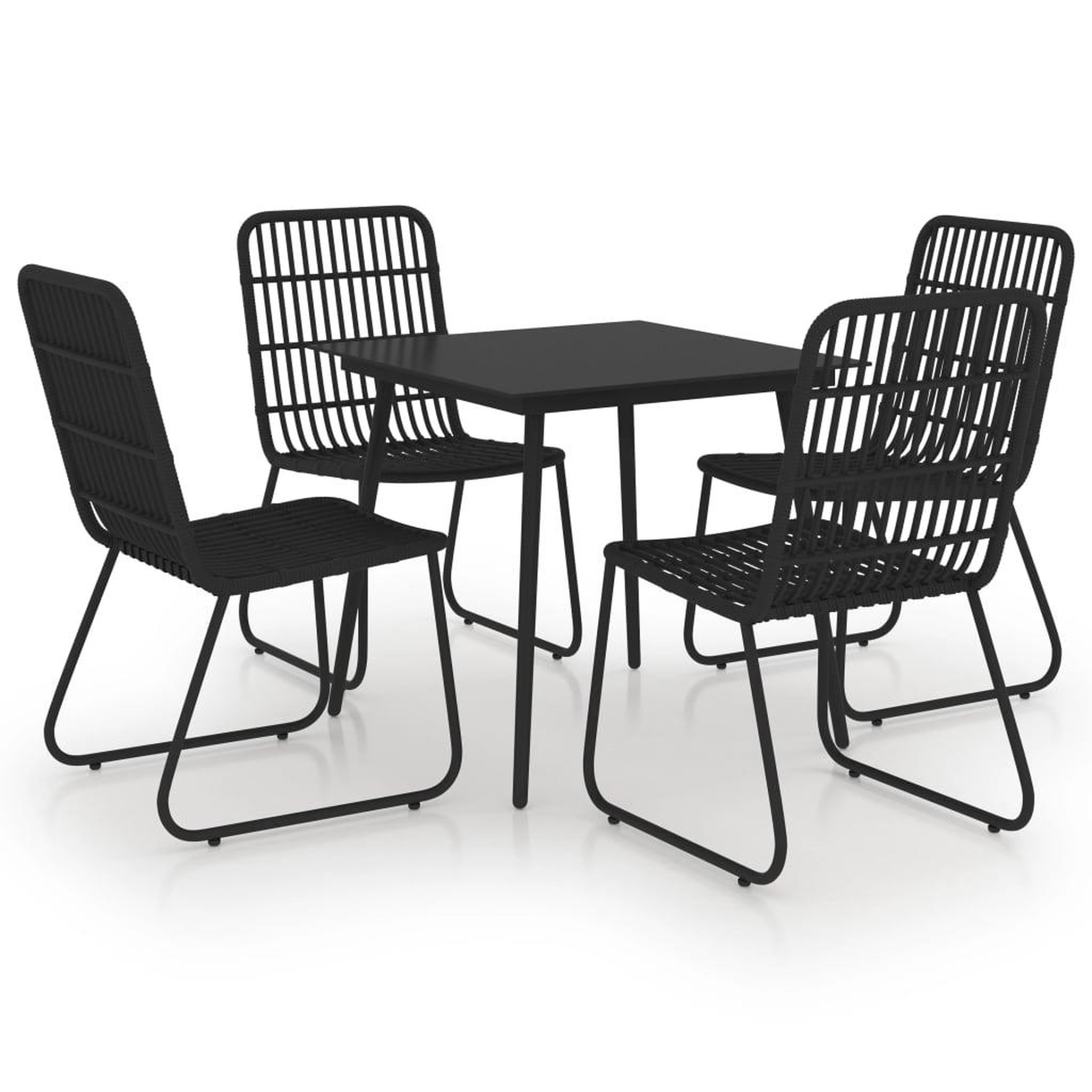 VIDAXL Ensemble a manger d'exterieur 5 pcs resine tressee et verre