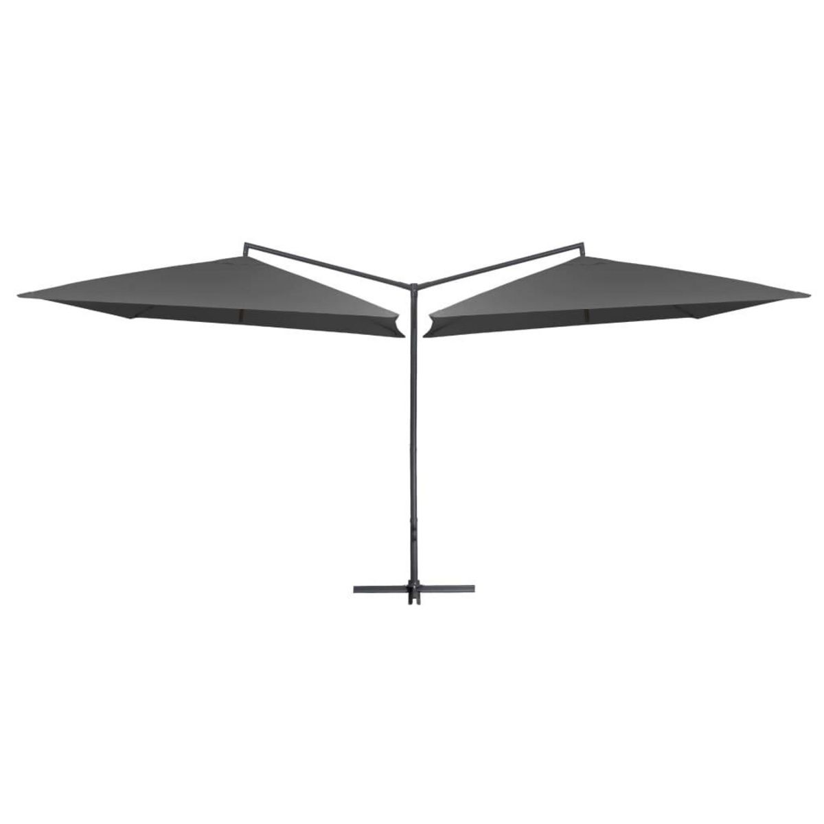 VIDAXL Parasol double avec mat en acier 250 x 250 cm Anthracite