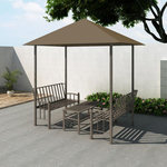 VIDAXL Pavillon de jardin et table et bancs 2,5x1,5x2,4m Taupe 180g/m^2